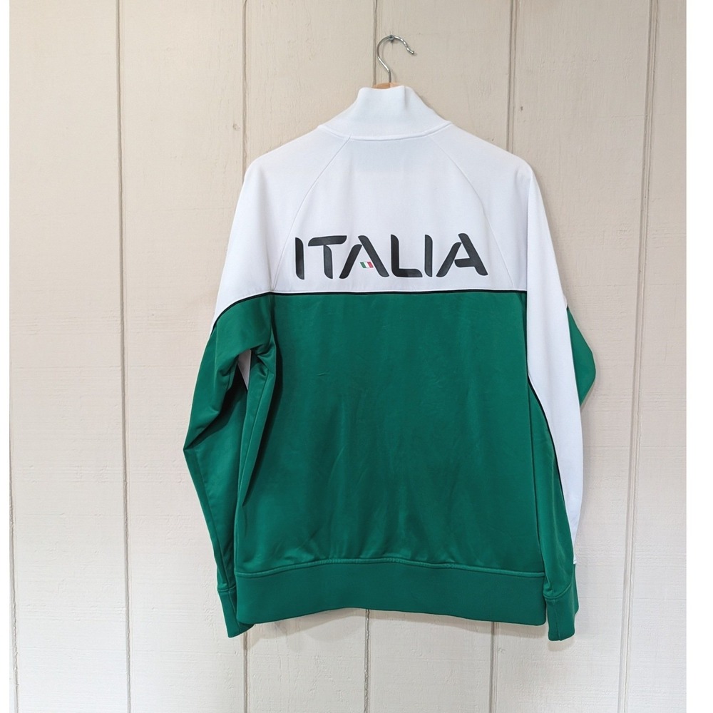Y2K Fila Sport Italia Track Jacket Mens M Green White Green Soccer Blokecore